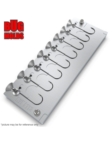 Aluminum CNC Mold Jig Head Round Shape 1-4,5g 8-cav: 1-1.5-2-2.5-3-3.5-4-4.5g ID L113