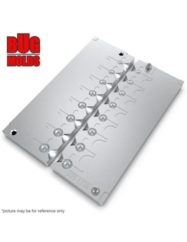 Aluminum CNC Mold Jig Head Round Shape 1-4,5g 8-cav: 1-1.5-2-2.5-3-3.5-4-4.5g ID L113