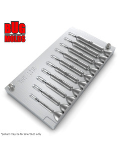 Aluminum CNC Mold Drop Shot Classic 2-20g 10-cav: 2-4-6-8-10-12-14-16-18-20g ID L115