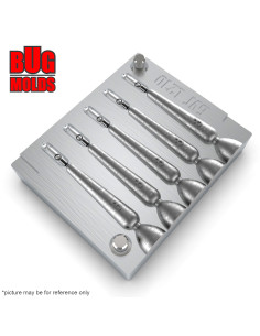 Aluminum CNC Mold Drop Shot Special Shape 8g 5-cav: 8-8-8-8-8g ID L210