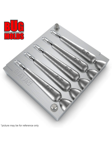 Aluminum CNC Mold Drop Shot Special Shape 30g 5-cav: 30-30-30-30-30g ID L216