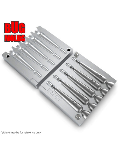 Aluminum CNC Mold Drop Shot Special Shape 30g 5-cav: 30-30-30-30-30g ID L216