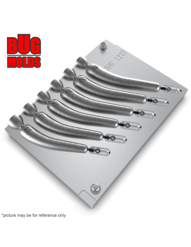 Aluminum CNC Mold Drop Shot Banana Shape 35-60g 6-cav: 35-40-45-50-50-60g ID L227