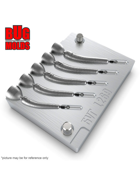 Aluminum CNC Mold Drop Shot Banana Shape 3-7g 5-cav: 3-4-5-6-7g ID L269