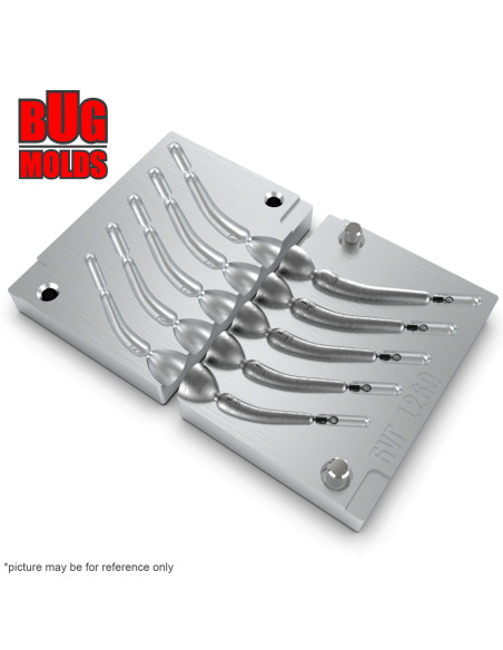 Aluminum CNC Mold Drop Shot Banana Shape 3-7g 5-cav: 3-4-5-6-7g ID L269