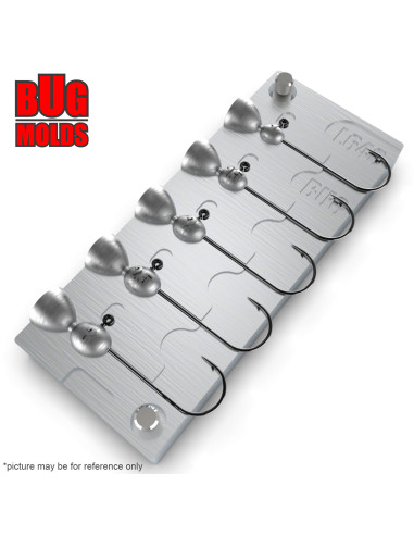 Aluminum CNC Mold Jig Head XFine 1-3g 5-cav: 1-1,5-2-2,5-3g ID L643