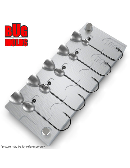 Aluminum CNC Mold Jig Head XFine 1-3g 5-cav: 1-1,5-2-2,5-3g ID L643