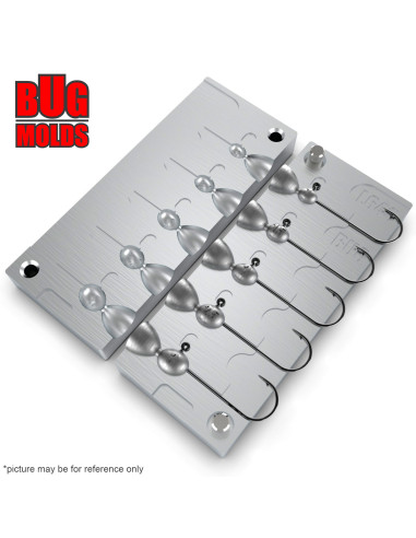 Aluminum CNC Mold Jig Head XFine 1-3g 5-cav: 1-1,5-2-2,5-3g ID L643
