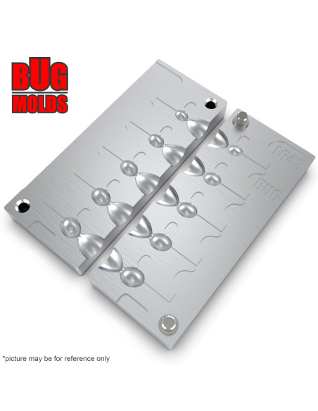 Aluminum CNC Mold Jig Head XFine 1-3g 5-cav: 1-1,5-2-2,5-3g ID L643