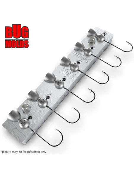 Aluminum CNC Mold Jig Head Round Shape 3g 6-cav: 3-3-3-3-3-3g ID L644