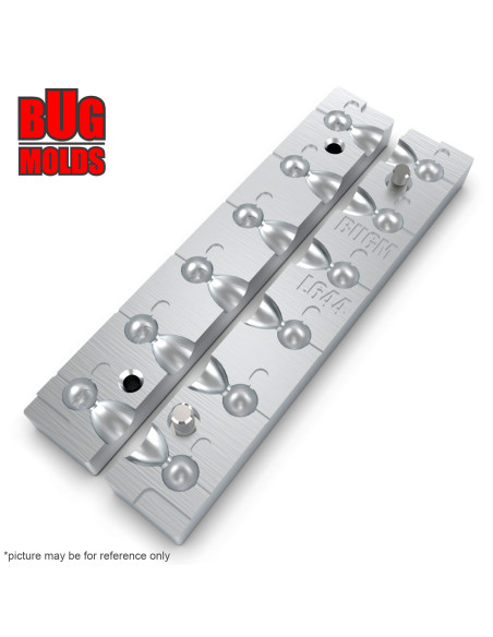 Aluminum CNC Mold Jig Head Round Shape 3g 6-cav: 3-3-3-3-3-3g ID L644