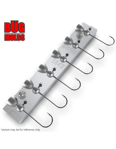 Aluminum CNC Mold Jig Head Round Shape 2g 6-cav: 2-2-2-2-2-2g ID L645