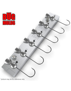 Aluminum CNC Mold Jig Head Round Shape 4g 6-cav: 4-4-4-4-4-4g ID L646