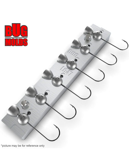 Aluminum CNC Mold Jig Head Round Shape 5g 6-cav: 5-5-5-5-5-5g ID L647