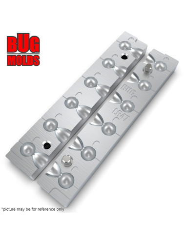 Aluminum CNC Mold Jig Head Round Shape 5g 6-cav: 5-5-5-5-5-5g ID L647