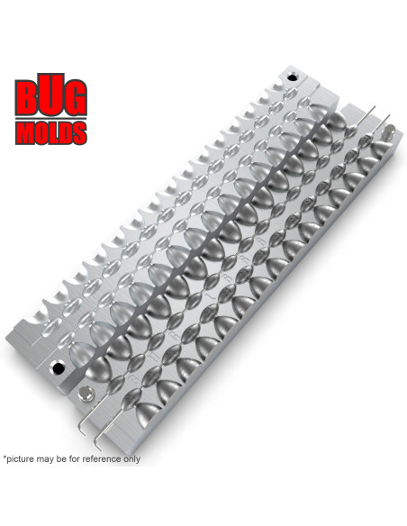 Aluminum CNC Mold InLine Sinker Olive Lead 1-1,5g 30-cav: 1-1-1-1-1-1-1-1-1-1-1-1-1-1-1-1,5-1,5-1,5-1,5-1,5-1,5-1,5-1,5-1,5-1,5-