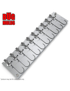 Aluminum CNC Mold Jig Head Round Shape 10g 10-cav: 10-10-10-10-10-10-10-10-10-10g ID L690