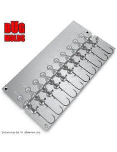 Aluminum CNC Mold Jig Head Round Shape 10g 10-cav: 10-10-10-10-10-10-10-10-10-10g ID L690 2