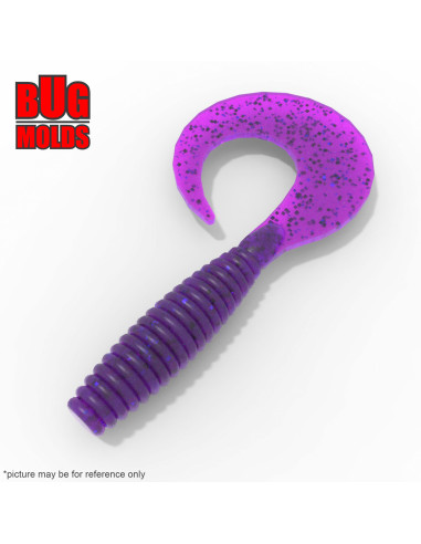 DIY Big game Fishing soft bait Aluminum Curly Tail 1-cav mold AngrySpin 10 inch model ID T325_1ai_BG