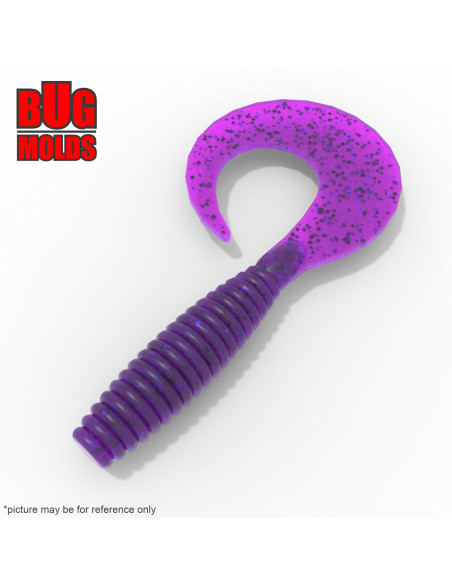 DIY Big game Fishing soft bait Aluminum Curly Tail 1-cav mold AngrySpin 10 inch model ID T325_1ai_BG