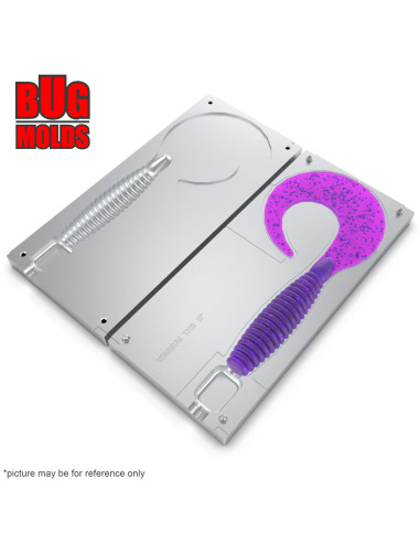 DIY Big game Fishing soft bait Aluminum Curly Tail 1-cav mold AngrySpin 10 inch model ID T325_1ai_BG