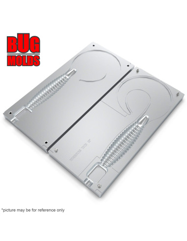 DIY Big game Fishing soft bait Aluminum Curly Tail 1-cav mold AngrySpin 10 inch model ID T325_1ai_BG