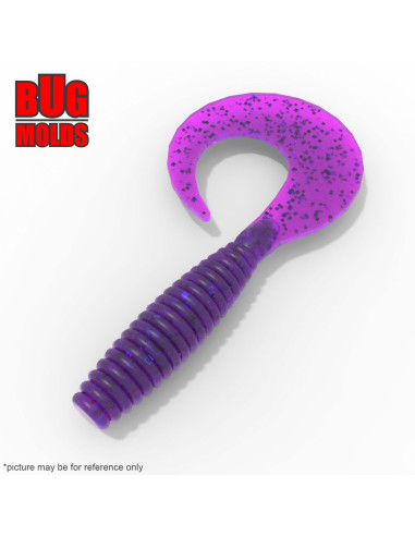 DIY Big game Fishing soft bait Aluminum Curly Tail 1-cav mold AngrySpin 8 inch model ID T363_1ai_BG