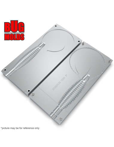 DIY Big game Fishing soft bait Aluminum Curly Tail 1-cav mold AngrySpin 8 inch model ID T363_1ai_BG