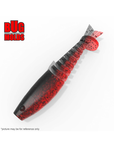 Fishing soft bait mold Minnow 1,2 inch model ID V03 from Bugmolds