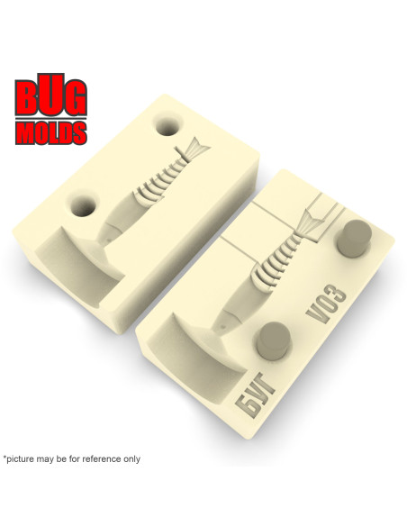 Fishing soft bait mold Minnow 1,2 inch model ID V03 from Bugmolds