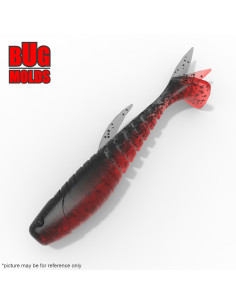 Fishing soft bait mold Minnow 3 inch model ID V12 from Bugmolds