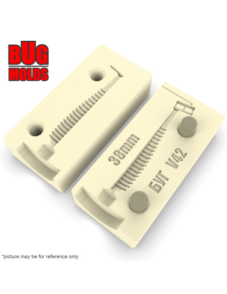 Fishing soft bait mold AjiRingerShad 1,5 inch model ID V42 from Bugmolds