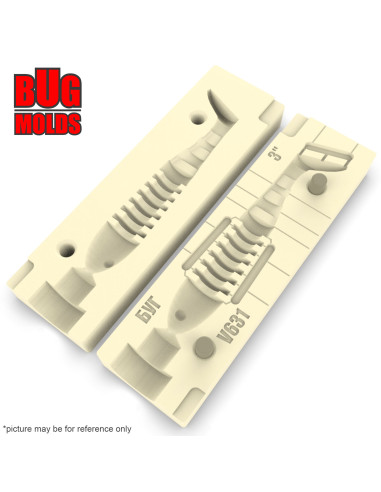 Fishing soft bait mold Sceleton 2,5 inch model ID V136 from Bugmolds