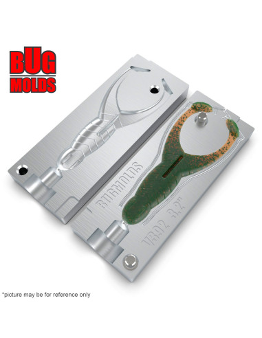 Fishing soft bait mold SizmicToad 2 inch model ID V180 from Bugmolds