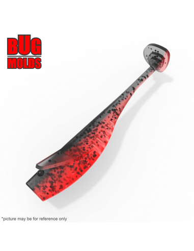 Fishing soft bait mold Shrug Minnow 1,6 inch model ID V219 from Bugmolds