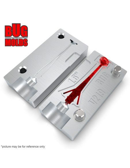 Fishing soft bait mold Shrug Minnow 1,6 inch model ID V219 from Bugmolds