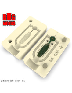 Fishing soft bait mold O-Go 1,5 inch model ID V240 from Bugmolds 2