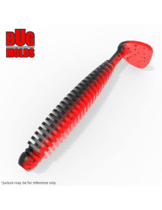 Fishing soft bait mold GtailGrubAvarunaTail 3 inch model ID V451 from Bugmolds