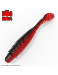 Fishing soft bait mold Grubster 3,7 inch model ID V480 from Bugmolds