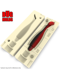 Fishing soft bait mold Grubster 3,7 inch model ID V480 from Bugmolds 2