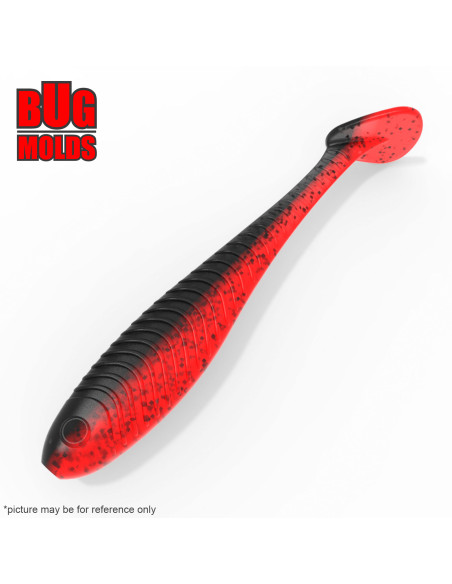 Fishing soft bait mold VibroWave 3,6 inch model ID V489 from Bugmolds