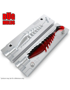 Fishing soft bait mold PrawnPaddle 4 inch model ID V675 from Bugmolds 2