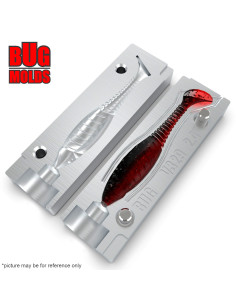 Fishing soft bait mold GrubbyShad 3,5 inch model ID V676 from Bugmolds 2