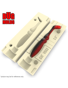 Fishing soft bait mold MrGreedy 3 inch model ID V812 from Bugmolds 2