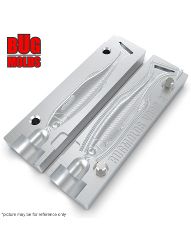 Fishing soft bait mold TulkBait 2,4 inch model ID V882 from Bugmolds