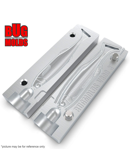 Fishing soft bait mold TulkBait 2,4 inch model ID V882 from Bugmolds