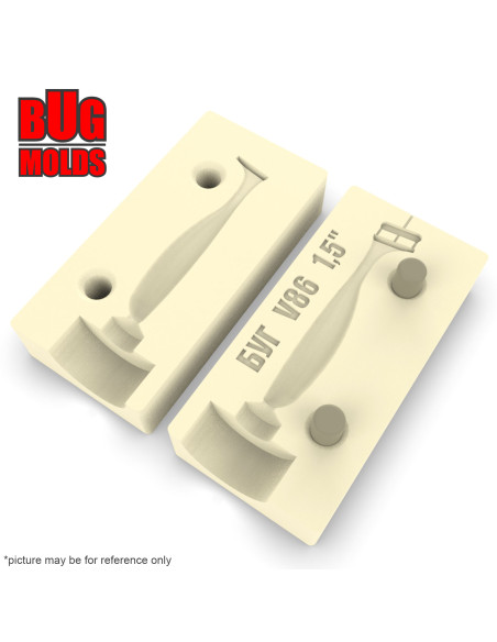 Fishing soft bait mold EasyShiner 1,2 inch model ID V952 from Bugmolds