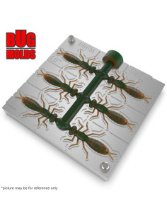 Fishing Soft Bait Multi-cavity Aluminum mold  DragonFly 1,5 inch 6-cav vol. 0,3 fl oz (8,73 cm^3)  ID B76_6a1 from Bugmolds