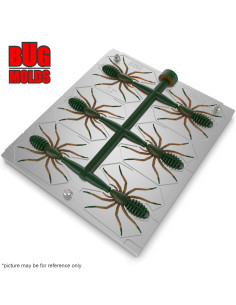 Fishing Soft Bait Multi-cavity Aluminum mold  SpiderBaits 2,1 inch 6-cav vol. 0,74 fl oz (21,76 cm^3)  ID B158_6a1 from Bugmolds