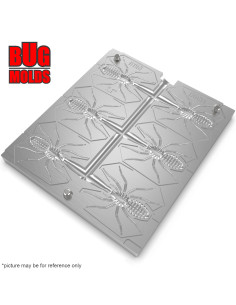 Fishing Soft Bait Multi-cavity Aluminum mold  SpiderBaits 2,1 inch 6-cav vol. 0,74 fl oz (21,76 cm^3)  ID B158_6a1 from Bugmolds 2